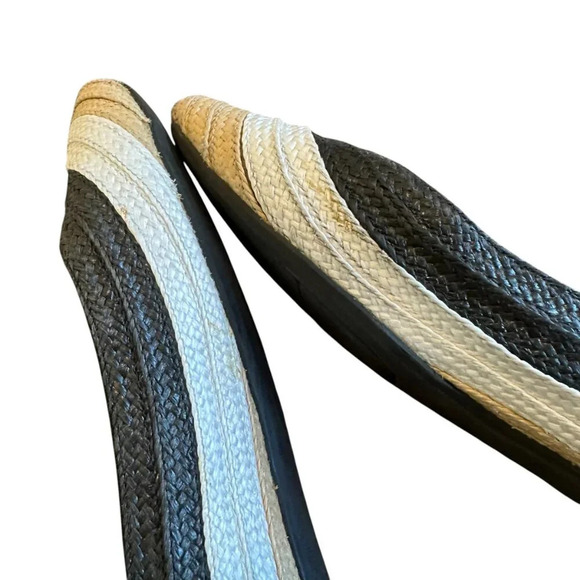 Enzo Angiolini Bullseye Raffia Flats Slip On Ballet Color Block Size 8.5 Women's - Picture 9 of 14